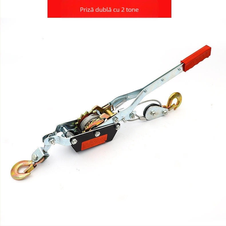 Tensionator pentru cablu din sârmă, manual, capacitate 1–4 t, cu cârlige duble, din oțel carbon