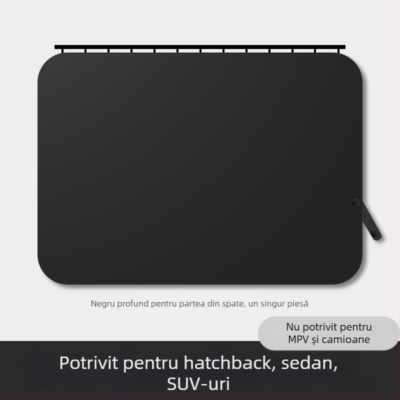 Cortină pentru geamul lateral din spate al mașinii, tip șină, protecție solară și izolație termică, poliester opac, potrivire universală, tip de agățare