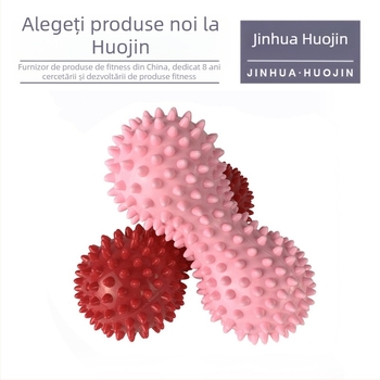 minge de masaj din PVC, în formă de arahidă, pentru fascie și reabilitare, relaxare pentru planta, umeri și gât; gonflabilă, 85 g, procesare personalizabilă