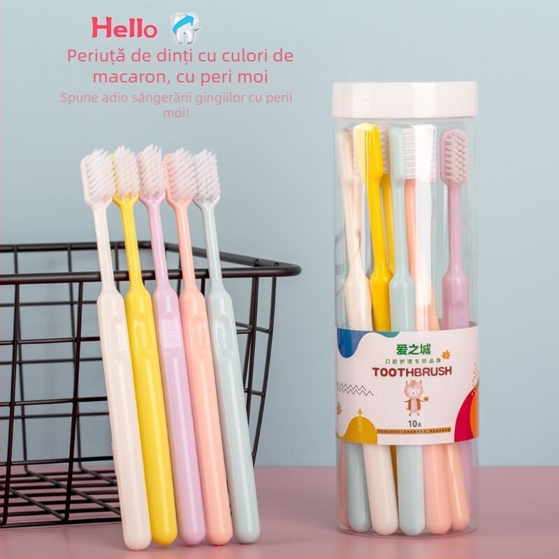 GOGOMGL Set de periuțe pentru adulți – Perii moi, 10 buc., Periuță manuală