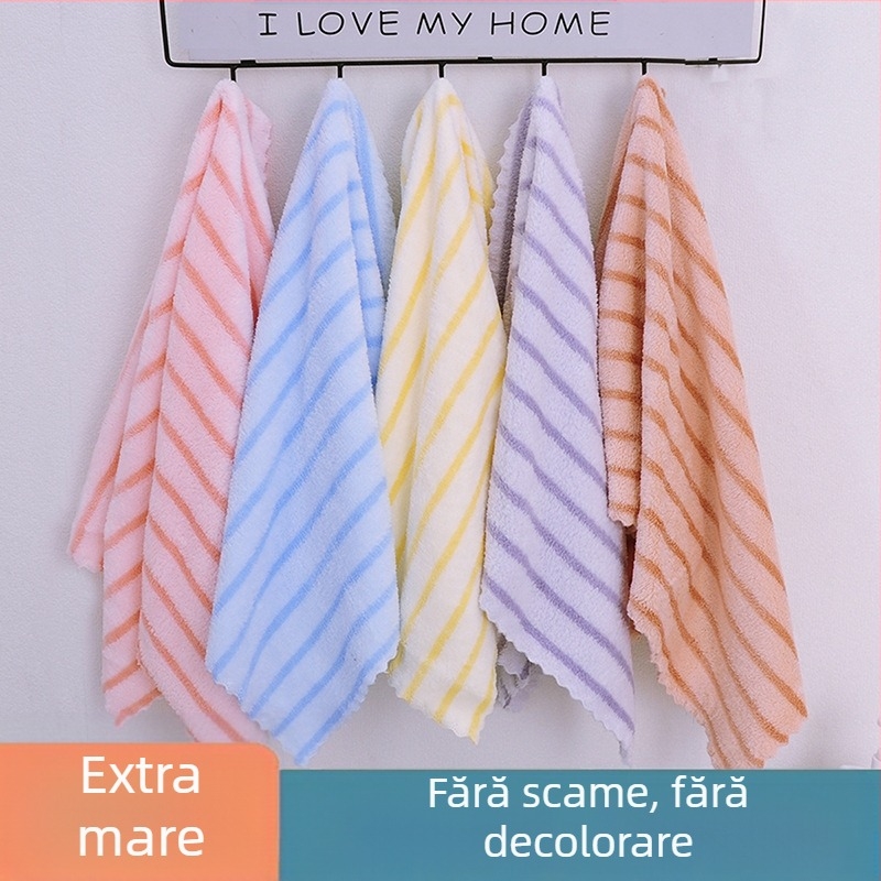 Prosop de față din fleece coral, 240 g, textură cu bucle înalte și joase, logo imprimat