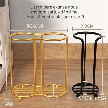 Suport pentru pahare - pliabil, rotativ, de birou, din fier forjat, cu 1 etaj