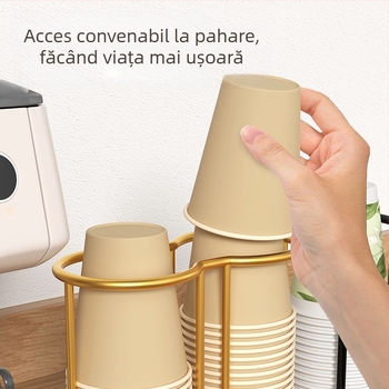 Suport pentru pahare - pliabil, rotativ, de birou, din fier forjat, cu 1 etaj