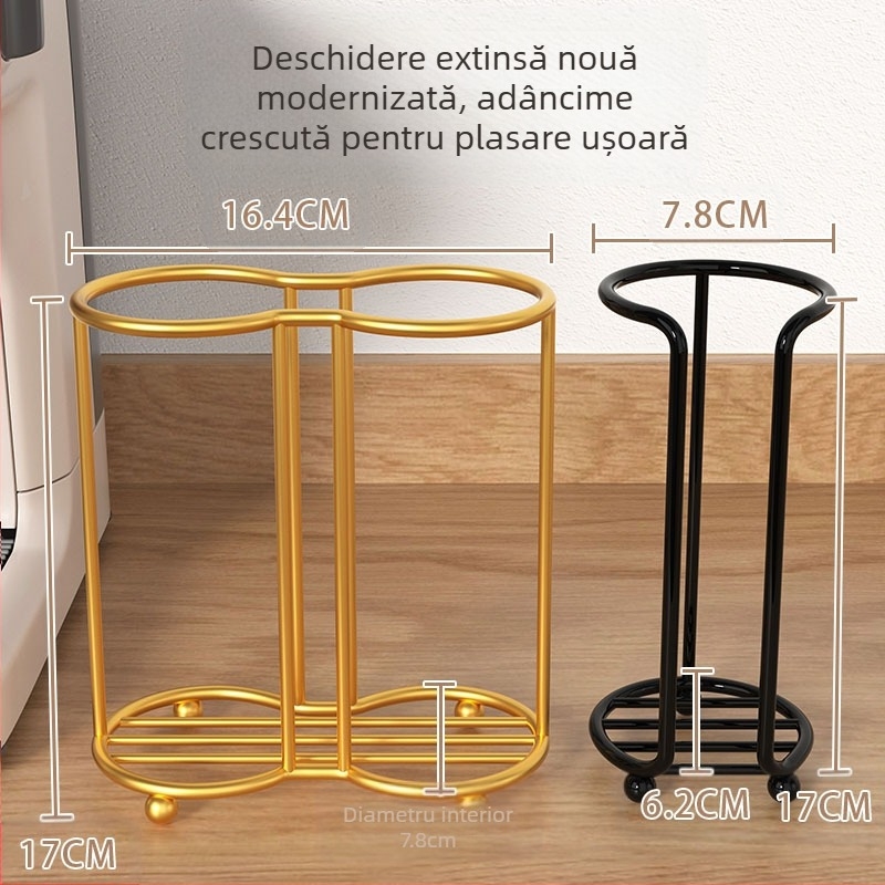 Suport pentru pahare - pliabil, rotativ, de birou, din fier forjat, cu 1 etaj