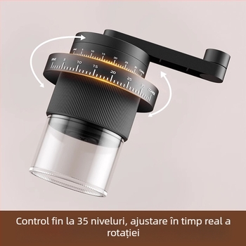 Măcinător de cafea manual cu acționare prin manivelă pentru uz casnic – design modern minimalist, procesare personalizabilă