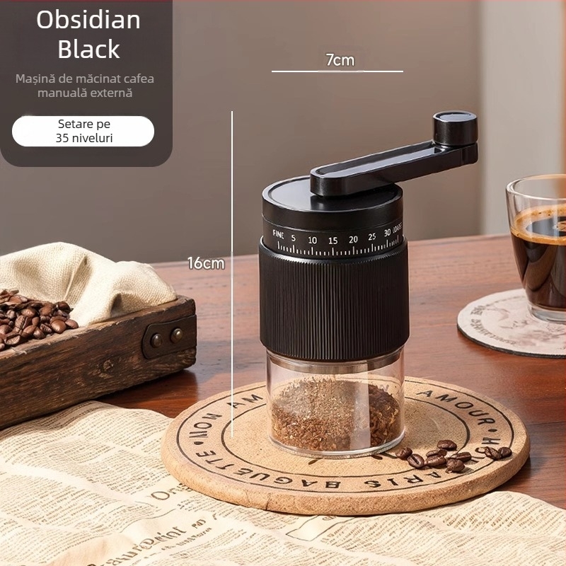 Măcinător de cafea manual cu acționare prin manivelă pentru uz casnic – design modern minimalist, procesare personalizabilă