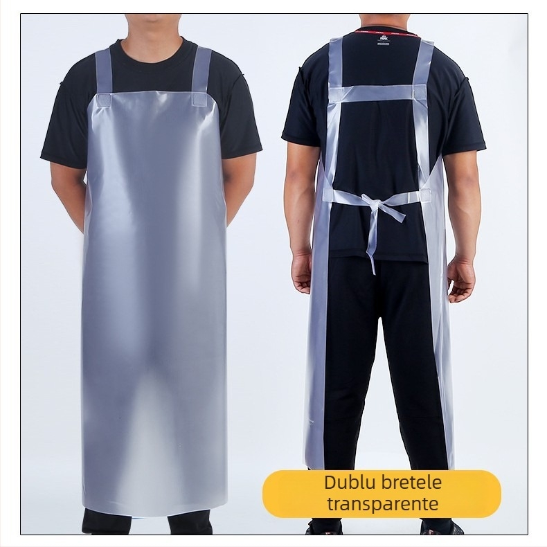 Șorț fără mâneci din PVC, impermeabil pentru bucătărie și prelucrarea alimentelor