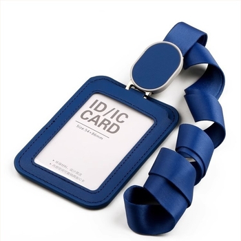 Portcard din piele pentru ID-ul de serviciu, stil modern minimalist