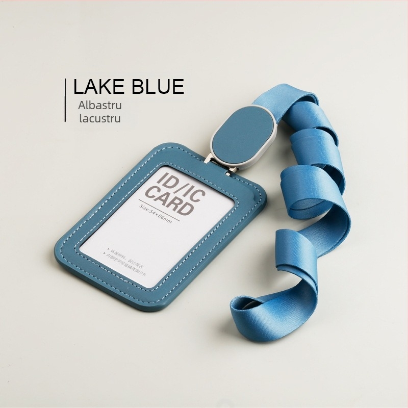 Portcard din piele pentru ID-ul de serviciu, stil modern minimalist