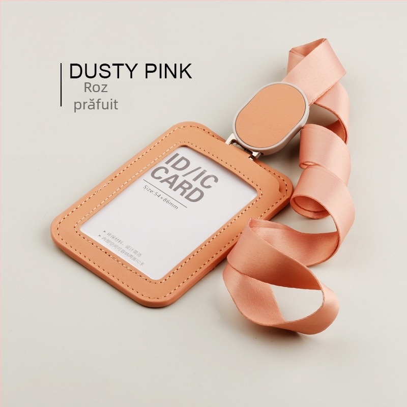 Portcard din piele pentru ID-ul de serviciu, stil modern minimalist