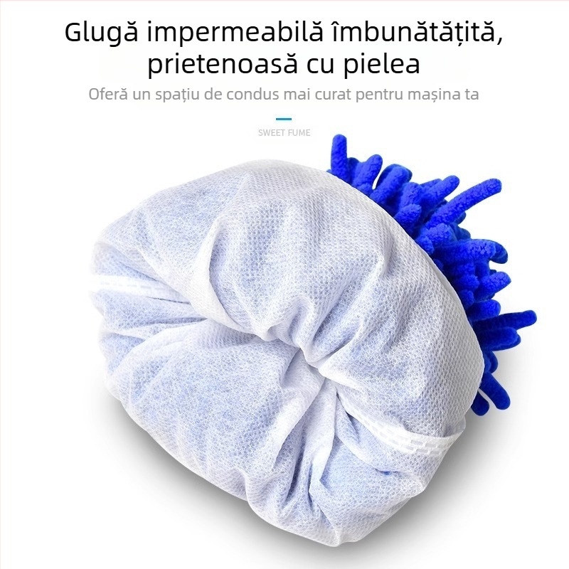 Mănuși de spălat mașină cu chenille pluș și fleece coral, impermeabile, 120 g