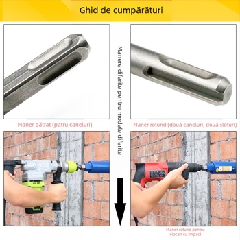 Fu Xin Tijă de conversie pentru rhinestone, cu mâner pătrat, 100 mm lungime, cuplă integrată pentru ciocan electric