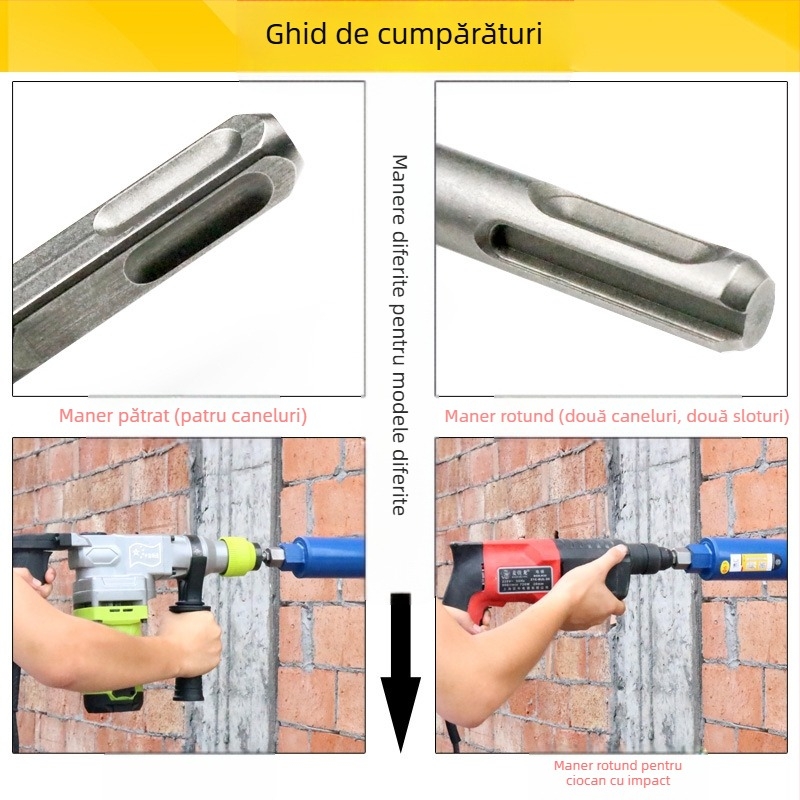 Fu Xin Tijă de conversie pentru rhinestone, cu mâner pătrat, 100 mm lungime, cuplă integrată pentru ciocan electric