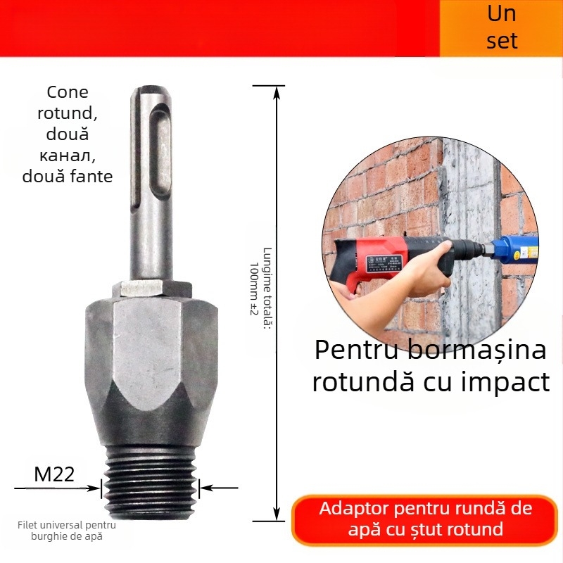 Fu Xin Tijă de conversie pentru rhinestone, cu mâner pătrat, 100 mm lungime, cuplă integrată pentru ciocan electric