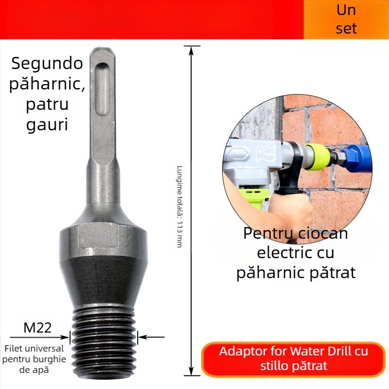 Fu Xin Tijă de conversie pentru rhinestone, cu mâner pătrat, 100 mm lungime, cuplă integrată pentru ciocan electric