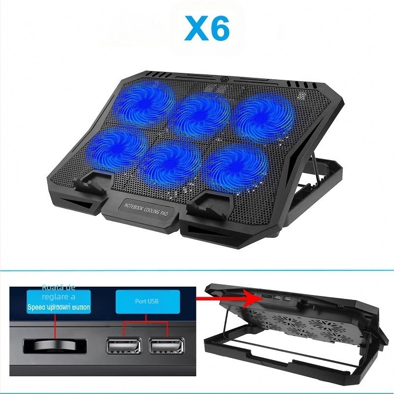 Răcitor pentru notebook N98 cu ventilator reglabil în patru trepte, bază din plastic