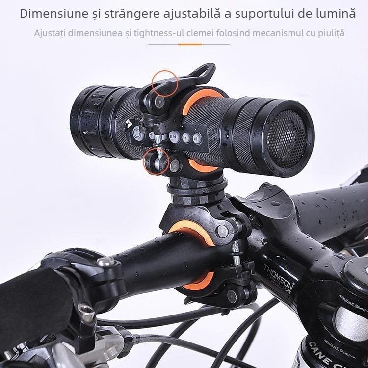 Suport pentru farul bicicletei cu clips de fixare și ramă de montaj, potrivit pentru bicicletă de munte