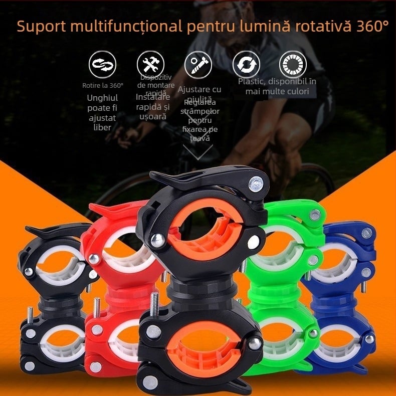 Suport pentru farul bicicletei cu clips de fixare și ramă de montaj, potrivit pentru bicicletă de munte