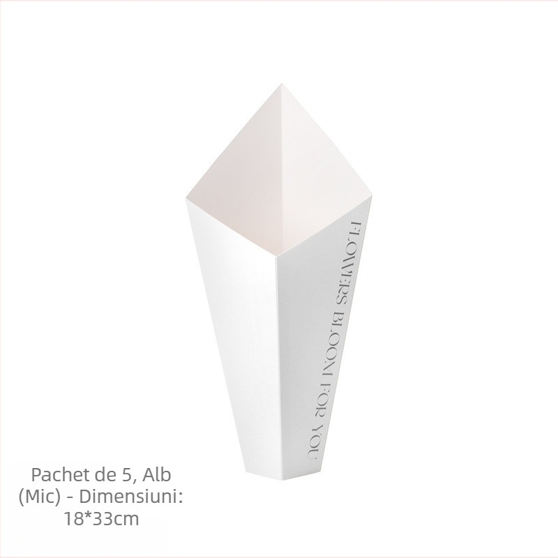 Ambalaj triunghiular pentru buchet – carton, imprimare, destinație: ambalaj cadouri și flori, model: hârtie, tip ambalaj: pungă Opp, 5 buc./ambalaj, Ziua Îndrăgostiților