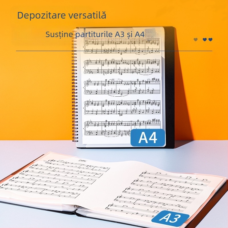 Dosar pentru partituri Deli, material PP, inserții transparente, dosar de partituri reutilizabil
