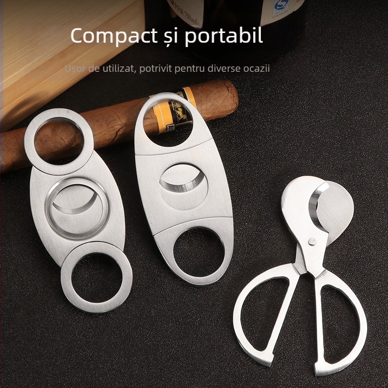 Fan Sheng tăietor de țigări din oțel inoxidabil, suprafață electroplacată, lame cu dublu tăiș