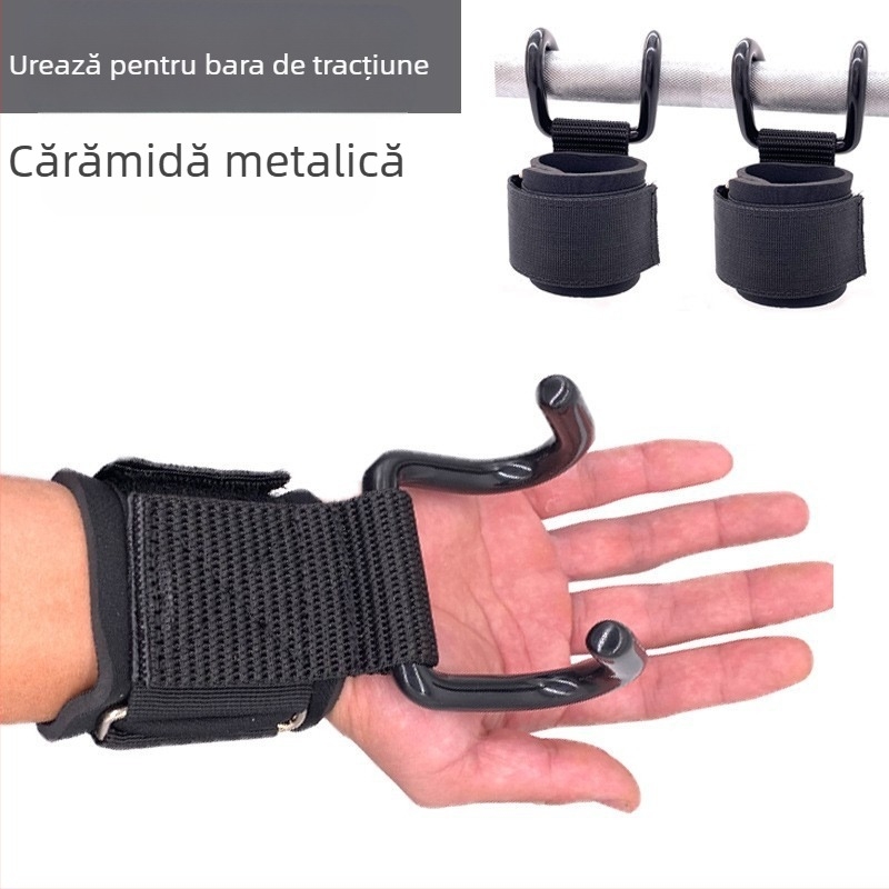 Cârlig de prindere pentru haltere, cu design asistat pentru tracțiuni duble — construcție din oțel