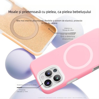 Carcasă pentru iPhone 14 Pro / Pro Max — silicon lichid, design magnetic, protecție anti-cadere, lux portabil