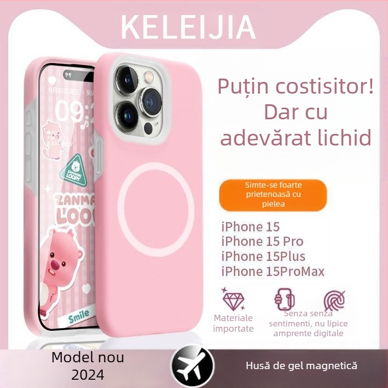 Carcasă pentru iPhone 14 Pro / Pro Max — silicon lichid, design magnetic, protecție anti-cadere, lux portabil
