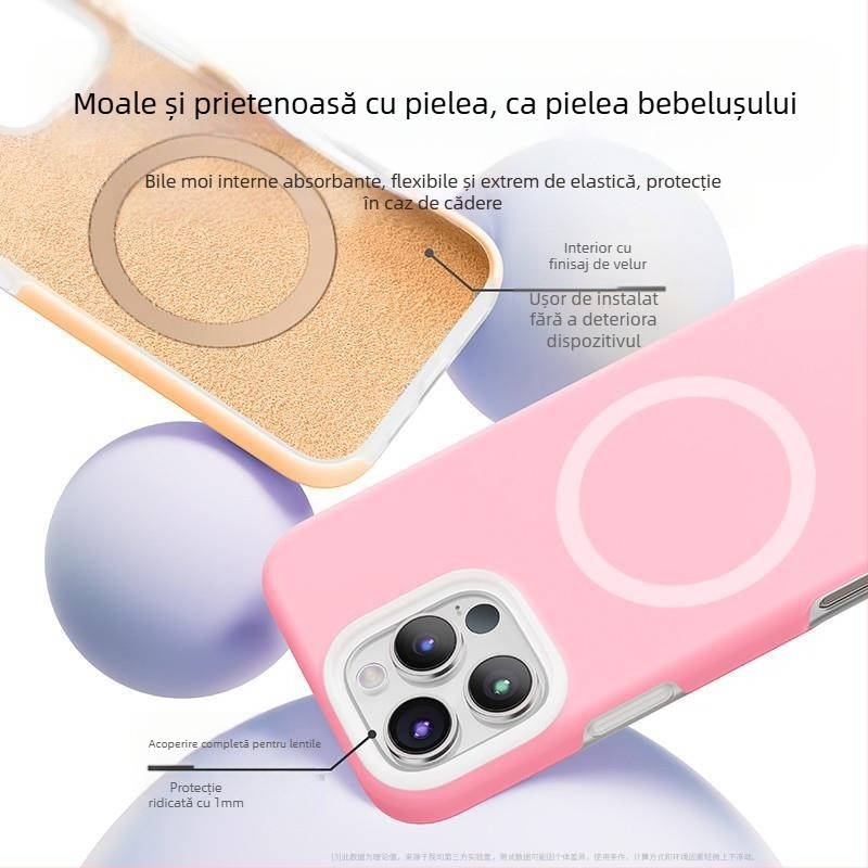 Carcasă pentru iPhone 14 Pro / Pro Max — silicon lichid, design magnetic, protecție anti-cadere, lux portabil