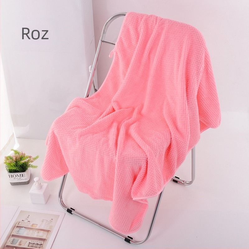 Prosop de baie din fleece coral, model fagur de fagure cu design ananas, 200–300 g, fir 32s, finisare cu tiv și margine cu cârlig