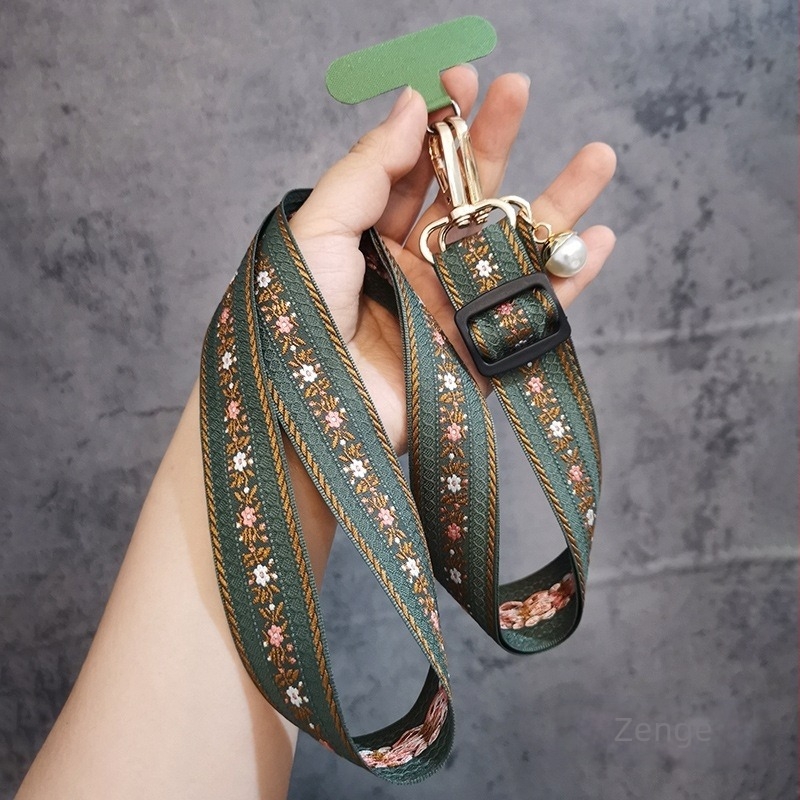 Șnur de telefon cu pandantiv perlă, curea crossbody, lucrat manual, pentru femei