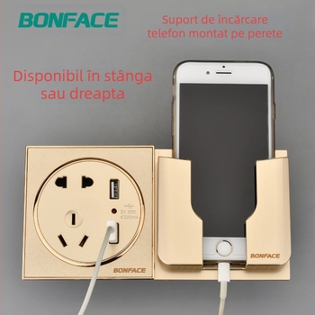 Suport pentru telefon de perete Bonface, Model 101, Plastic (Brand: Bonface; Model: 101; Material: Plastic; Compatibil cu: Alte)
