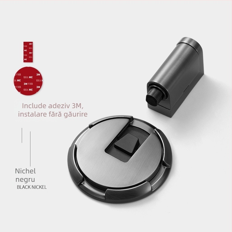 Stop de ușă cu aspirație pe podea, model 87006, aliaj de zinc, finisaj electroplate, montaj pe podea, acțiune manuală