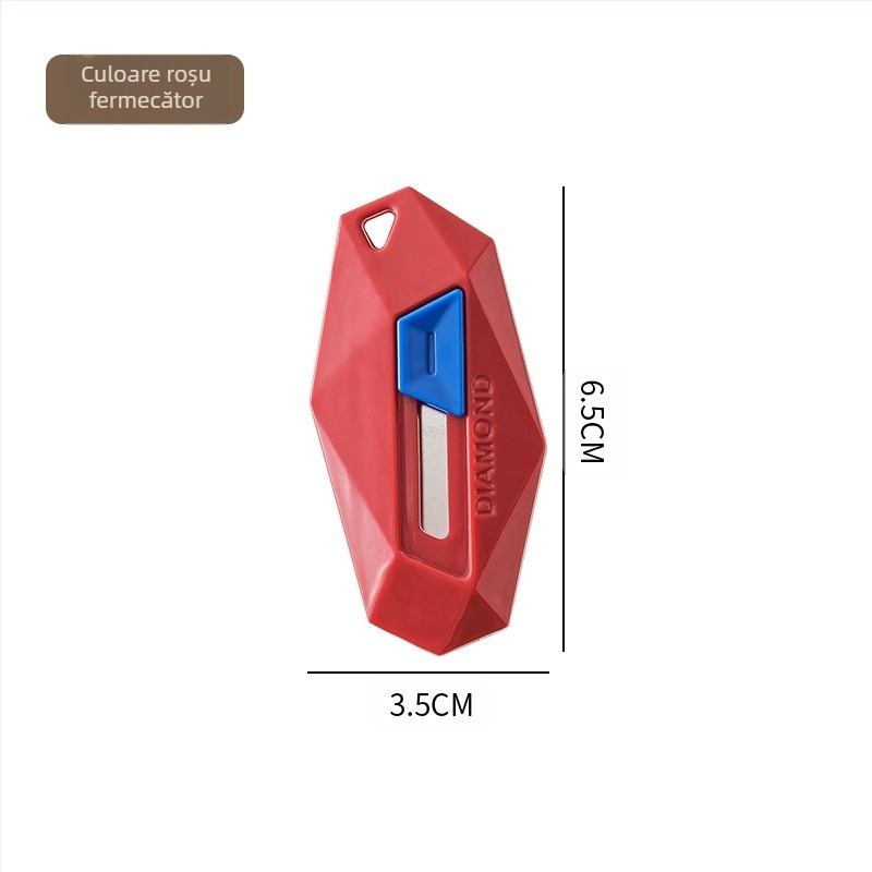 Cuțit magnetic mini pentru deschiderea coletelor - lamă interioară anti-adezivă, ABS + oțel inoxidabil, model 2625, greutate 15 g