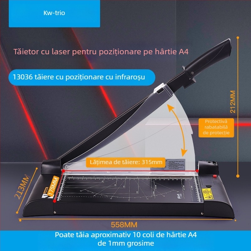 Tăietor de hârtie cu ghilotină, model 13036, dimensiune maximă de tăiere A3, material metal, pentru tăiere, marcă Can be excellent