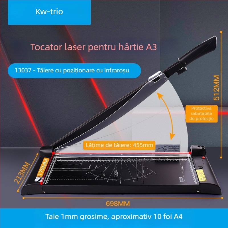 Tăietor de hârtie cu ghilotină, model 13036, dimensiune maximă de tăiere A3, material metal, pentru tăiere, marcă Can be excellent