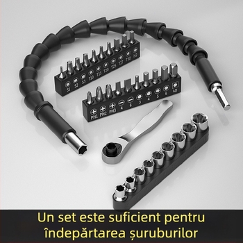 Fengwick Set de capete hexagonale pentru șurubelniță cu clichet – oțel crom-vanadiu, finisaj polizat, include cap mini clichet