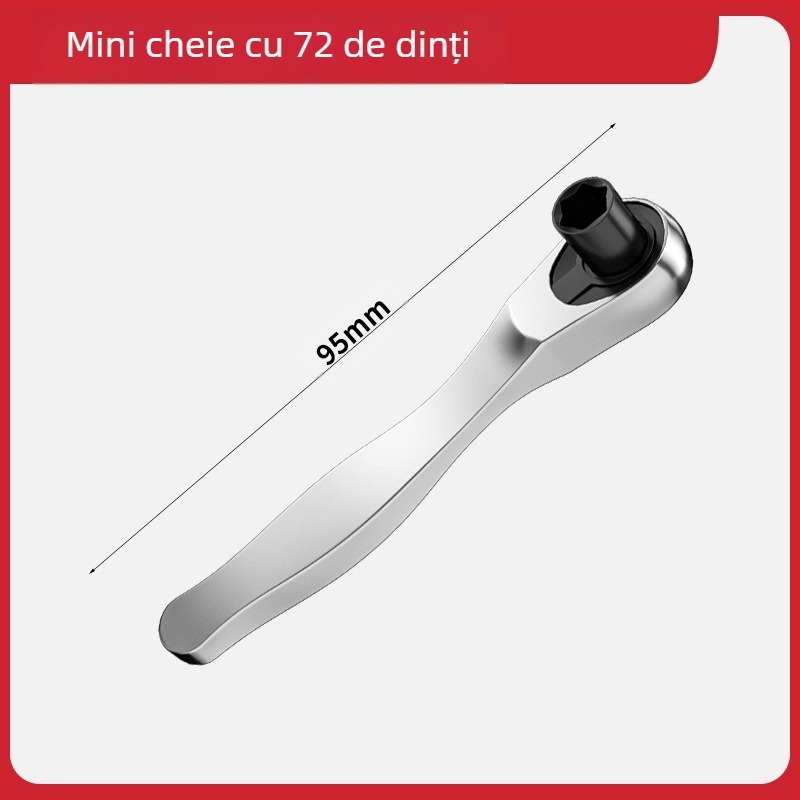 Fengwick Set de capete hexagonale pentru șurubelniță cu clichet – oțel crom-vanadiu, finisaj polizat, include cap mini clichet