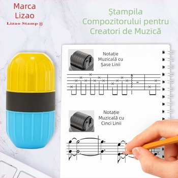 Rol pentru partituri cu cinci și șase linii – roller fotosensibil pentru note muzicale, cutie ABS, pentru începători la pian și vioară
