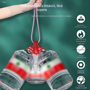 Furtun de duș, model: furtun de duș, material: oțel inoxidabil + metal, montaj: filet, presiune nominală: 6 MPa, temperatură de lucru: 0–80 °C