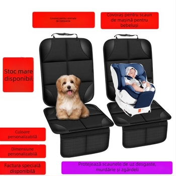 Protecție pentru scaun auto cu suprafață antiderapantă și rezistență la uzură, universală pentru toate anotimpurile; materiale: Oxford cloth, pearl cotton, leather anti-slip net; logo personalizabil; Brand JF