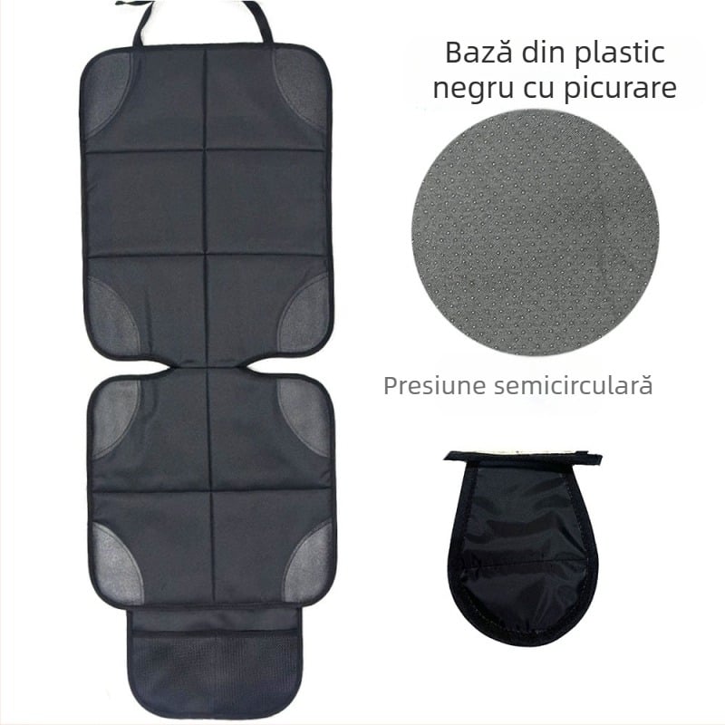 Protecție pentru scaun auto cu suprafață antiderapantă și rezistență la uzură, universală pentru toate anotimpurile; materiale: Oxford cloth, pearl cotton, leather anti-slip net; logo personalizabil; Brand JF