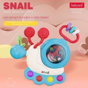 Set de zornăitoare pentru bebeluși cu animale desenate (elefant, melc) – plastic, pentru sugari 0–2 ani, jucărie interactivă părinte-copil