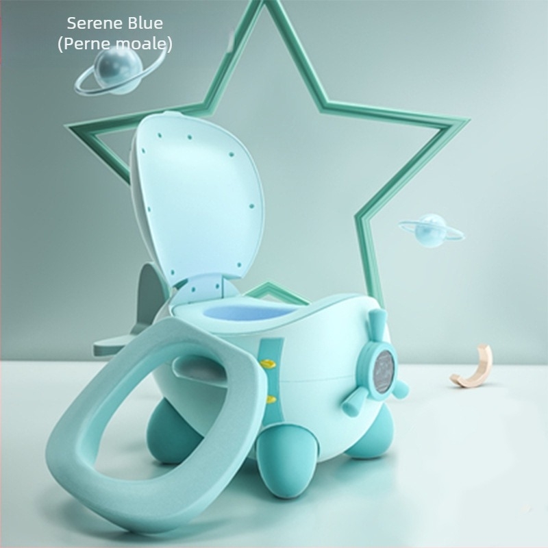 Vas de toaletă pentru copii, design avion, PP+PU, ambalare independentă, etichetă privată licențabilă