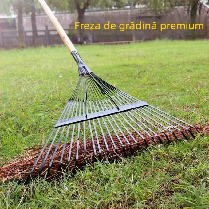 Grebă retractabilă pentru frunze, din oțel cu sârmă, pentru grădină și uz casnic