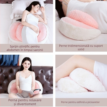 Pernă de maternitate în formă de U pentru sprijin în timpul sarcinii – confort la talie și abdomen, umplutură din fibre de poliester, husă din fibre chimice, personalizabilă