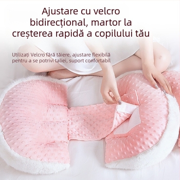 Pernă de maternitate în formă de U pentru sprijin în timpul sarcinii – confort la talie și abdomen, umplutură din fibre de poliester, husă din fibre chimice, personalizabilă
