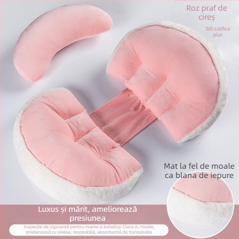 Pernă de maternitate în formă de U pentru sprijin în timpul sarcinii – confort la talie și abdomen, umplutură din fibre de poliester, husă din fibre chimice, personalizabilă