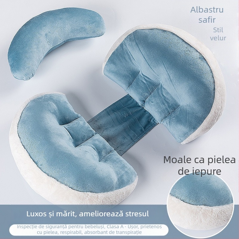 Pernă de maternitate în formă de U pentru sprijin în timpul sarcinii – confort la talie și abdomen, umplutură din fibre de poliester, husă din fibre chimice, personalizabilă