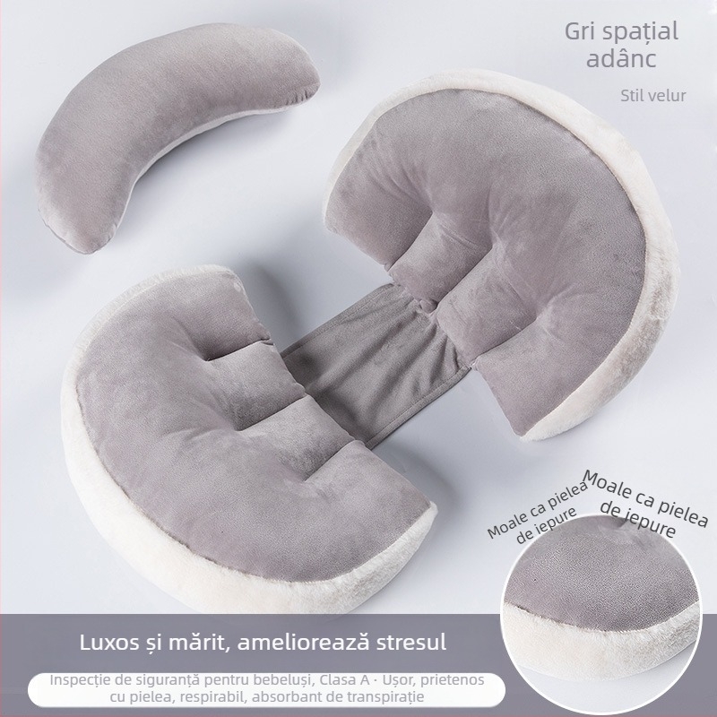 Pernă de maternitate în formă de U pentru sprijin în timpul sarcinii – confort la talie și abdomen, umplutură din fibre de poliester, husă din fibre chimice, personalizabilă